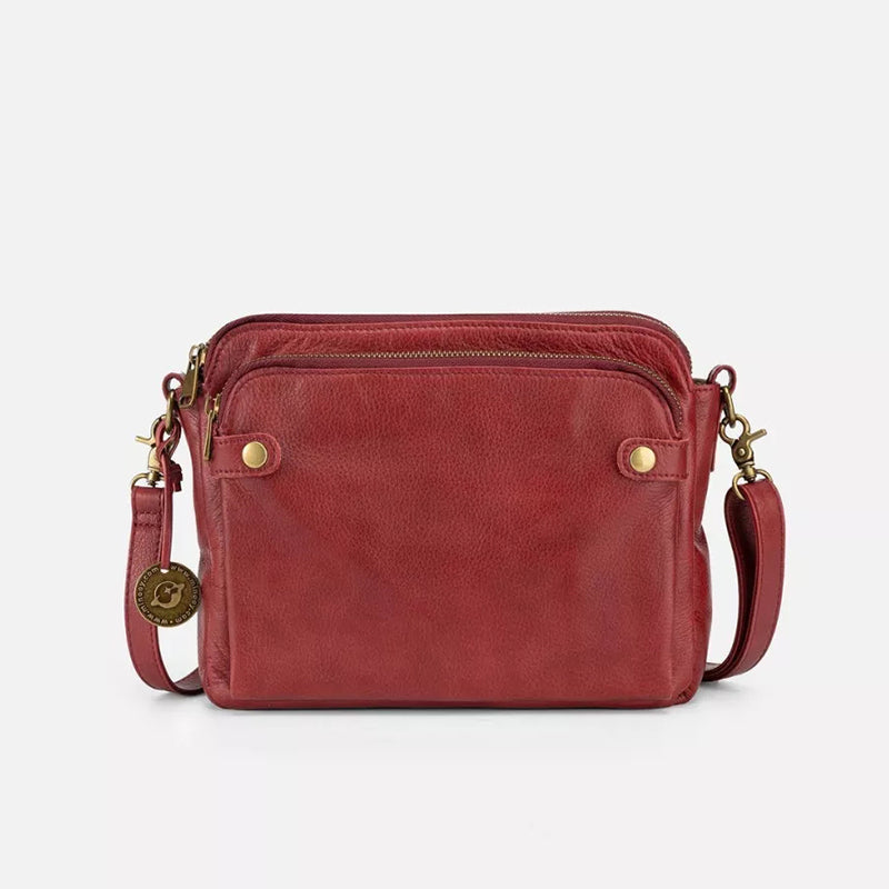 Three-Layer Leather Crossbody Shoulder