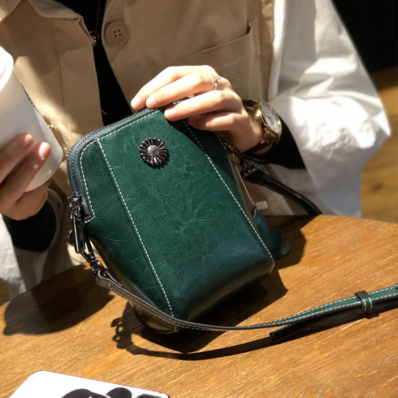 Women's Soft Leather Mobile Phone Bag