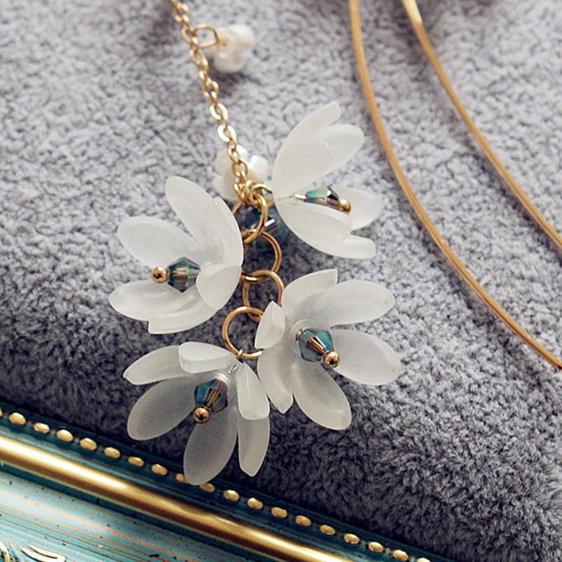 Asymmetric Flower Drop Earrings