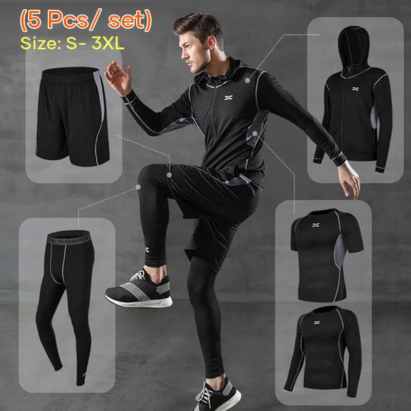 Men's compression clothing for fitness compression (5 pcs / set)