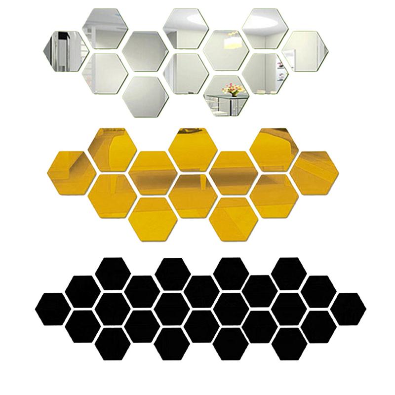 Hexagonal Mirror Wall Sticker