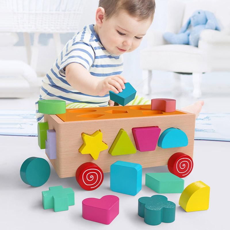 17 hole building block car toy