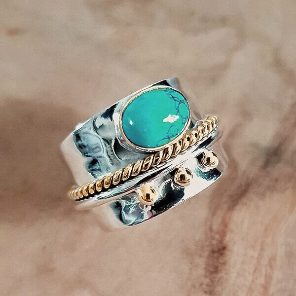 Withinhand Sterling Silver Turquoise Wide Band Ring