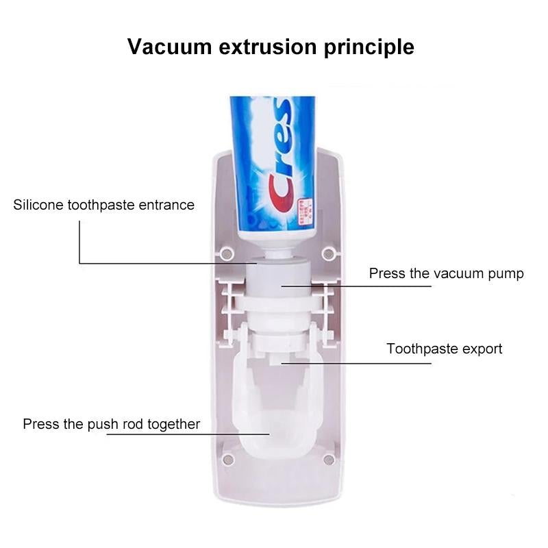 Automatic Toothpaste Dispenser and Toothbrush Holder Set