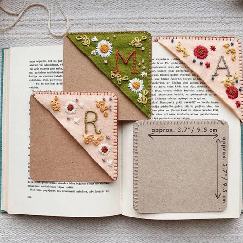 Hand Embroidered Personalized Corner Bookmark