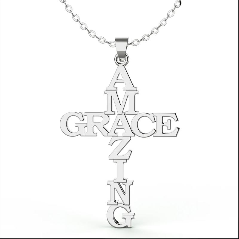 Amazing Grace Cross Necklace