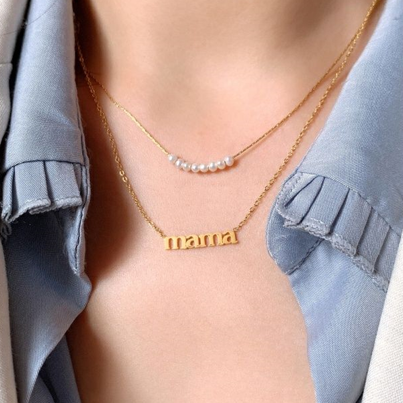 Letter "mama" Pendant Necklace