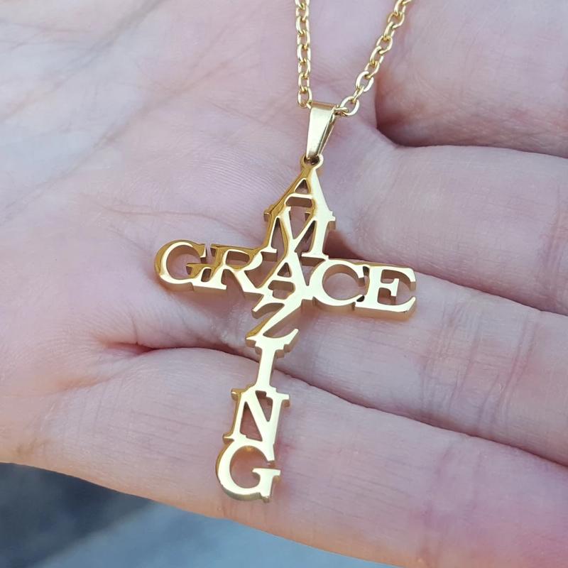 Amazing Grace Cross Necklace