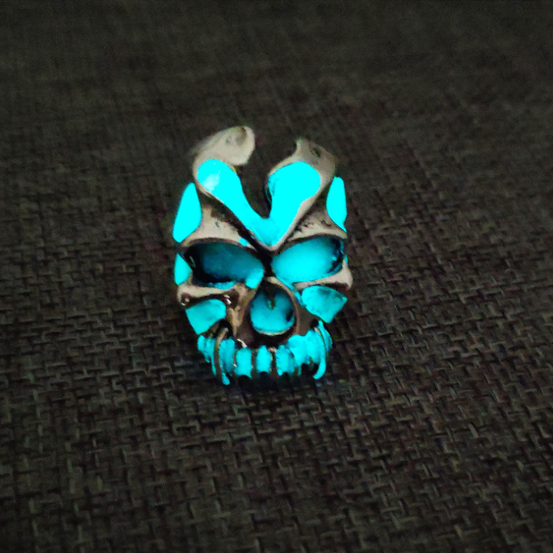 Glowing skull ring