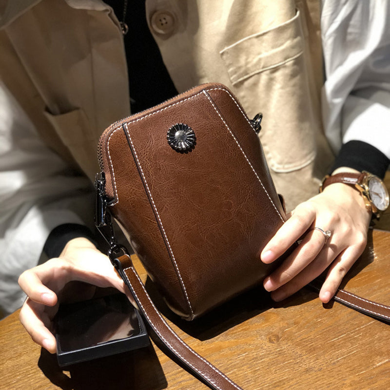 Women's Soft Leather Mobile Phone Bag