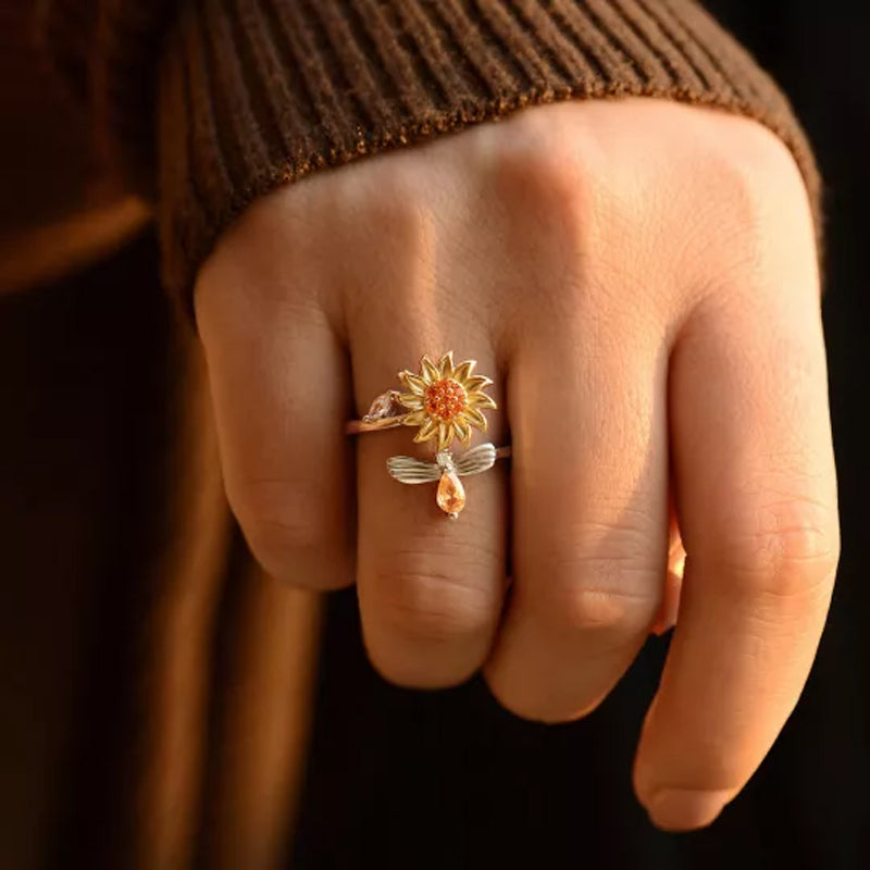 Sunflower Fidget Spinner Ring