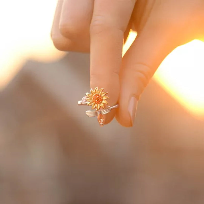 Sunflower Fidget Spinner Ring